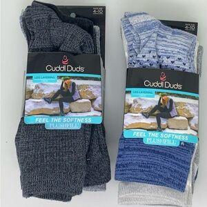 NWT Women’s Cuddl Duds 2 packs, 6 socks each Bundle, Socks in Gray and Blue